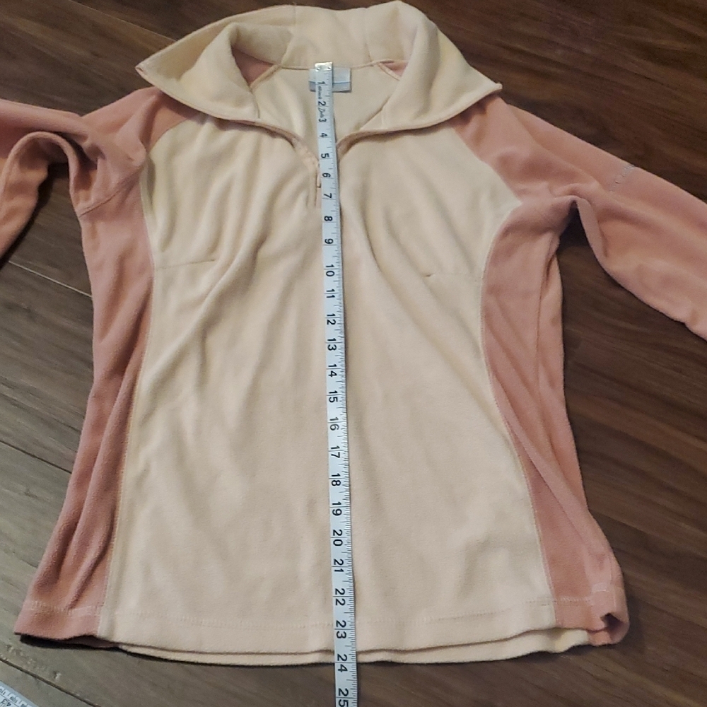 Columbia Women's Two-Tone Quarter Zip Sweatshirt - Cream and Pink - Picture 5 of 9